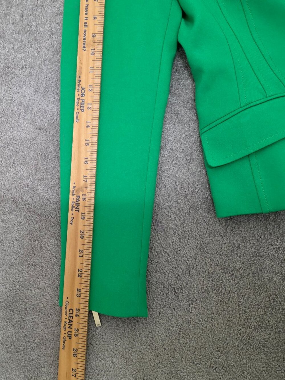 KAREN MILLEN NWT Kelly Green Blazer Size 6 Tailored 2-Way Zip Silver Hardware - Picture 9 of 15